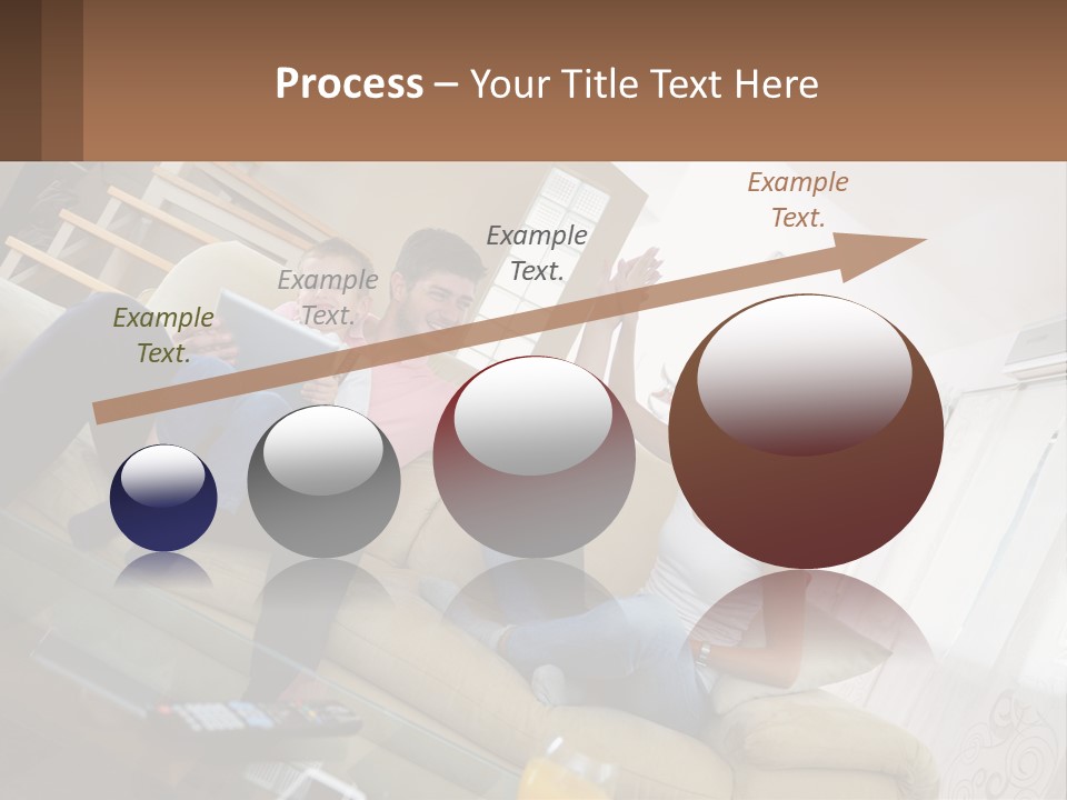 A Man And Woman Sitting On A Couch With A Child PowerPoint Template