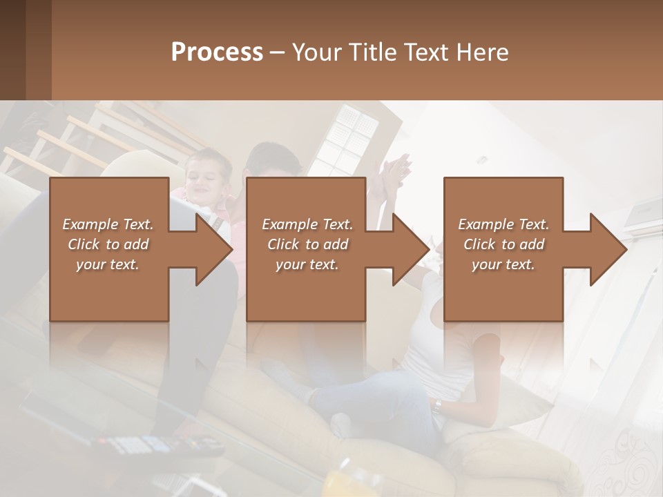 A Man And Woman Sitting On A Couch With A Child PowerPoint Template
