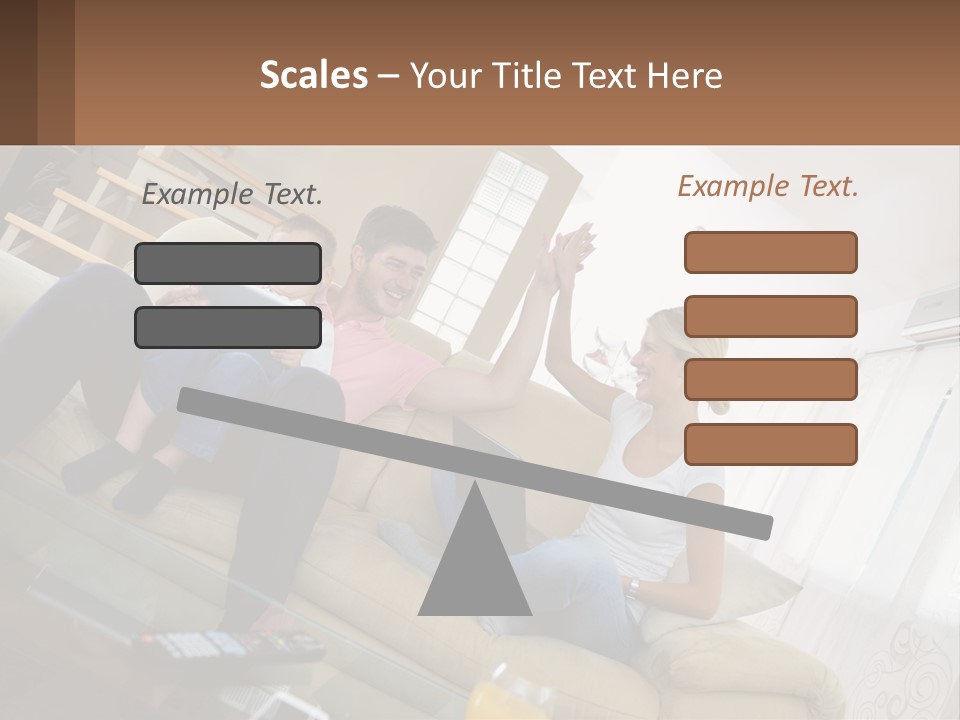 A Man And Woman Sitting On A Couch With A Child PowerPoint Template