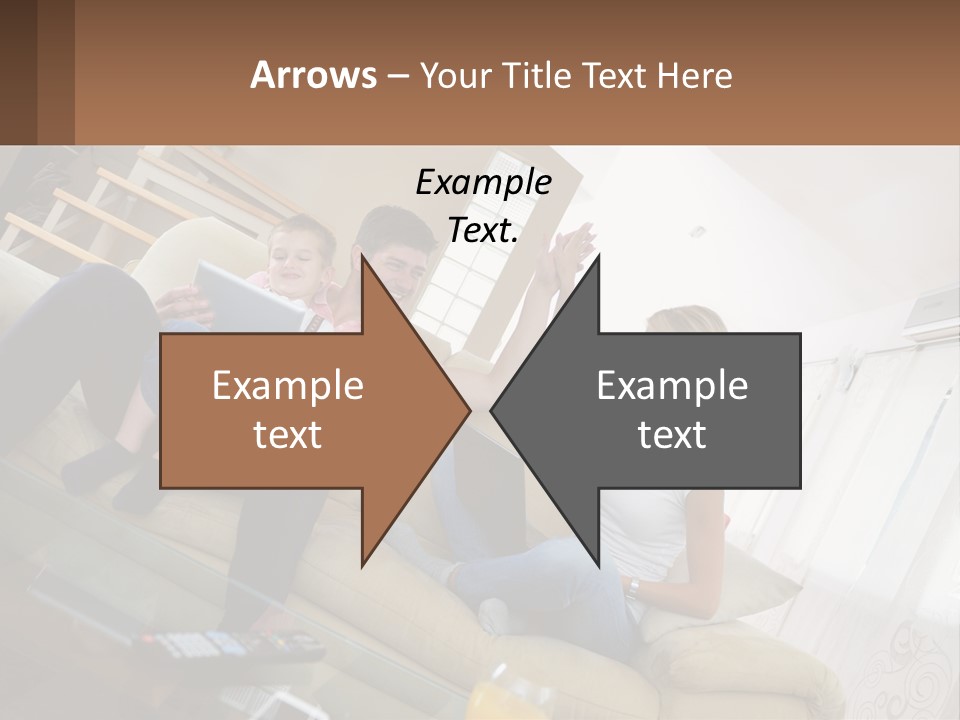 A Man And Woman Sitting On A Couch With A Child PowerPoint Template