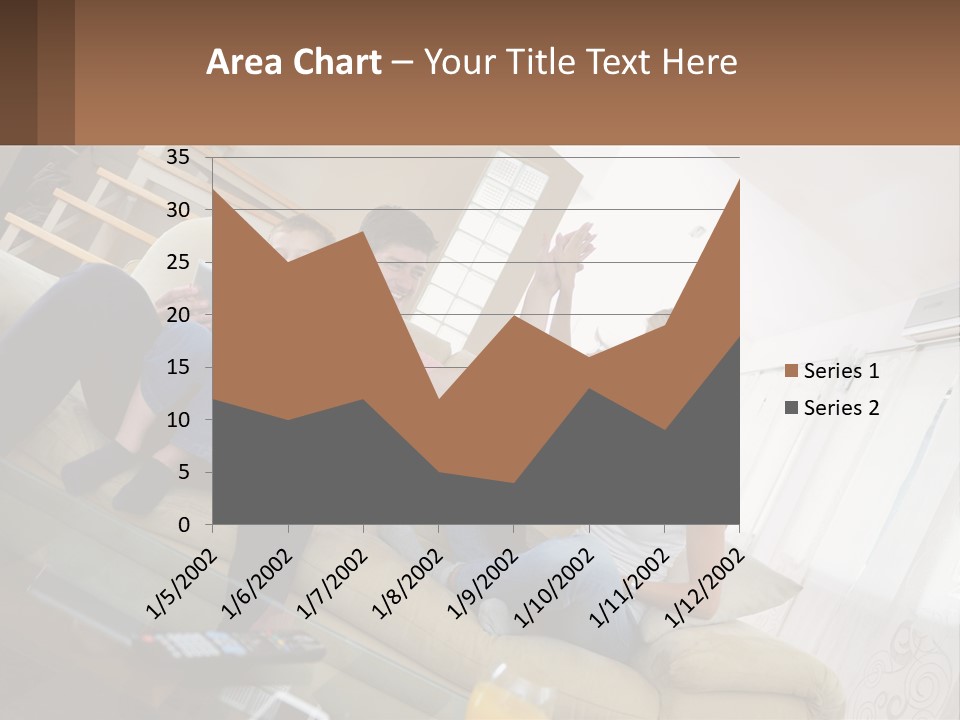 A Man And Woman Sitting On A Couch With A Child PowerPoint Template