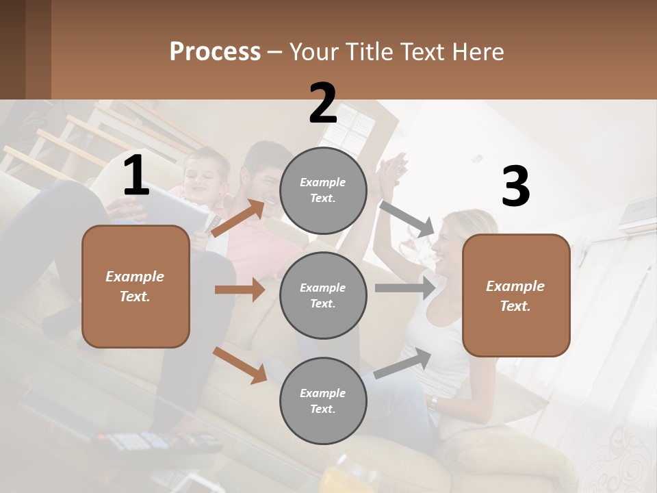 A Man And Woman Sitting On A Couch With A Child PowerPoint Template