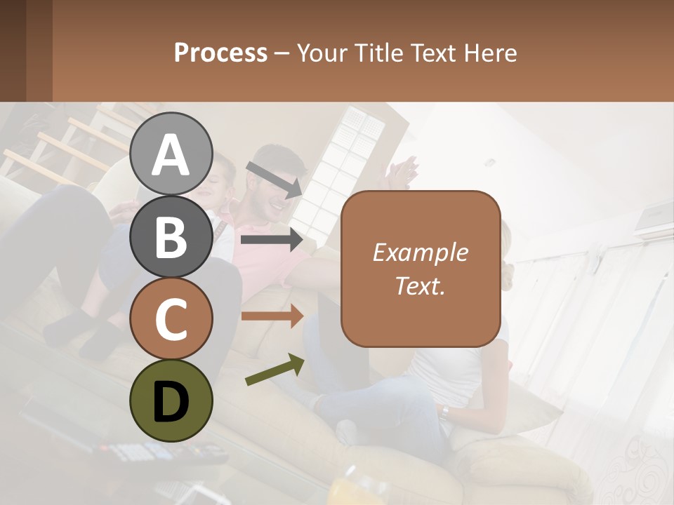 A Man And Woman Sitting On A Couch With A Child PowerPoint Template