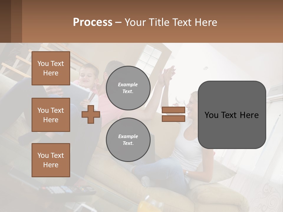 A Man And Woman Sitting On A Couch With A Child PowerPoint Template