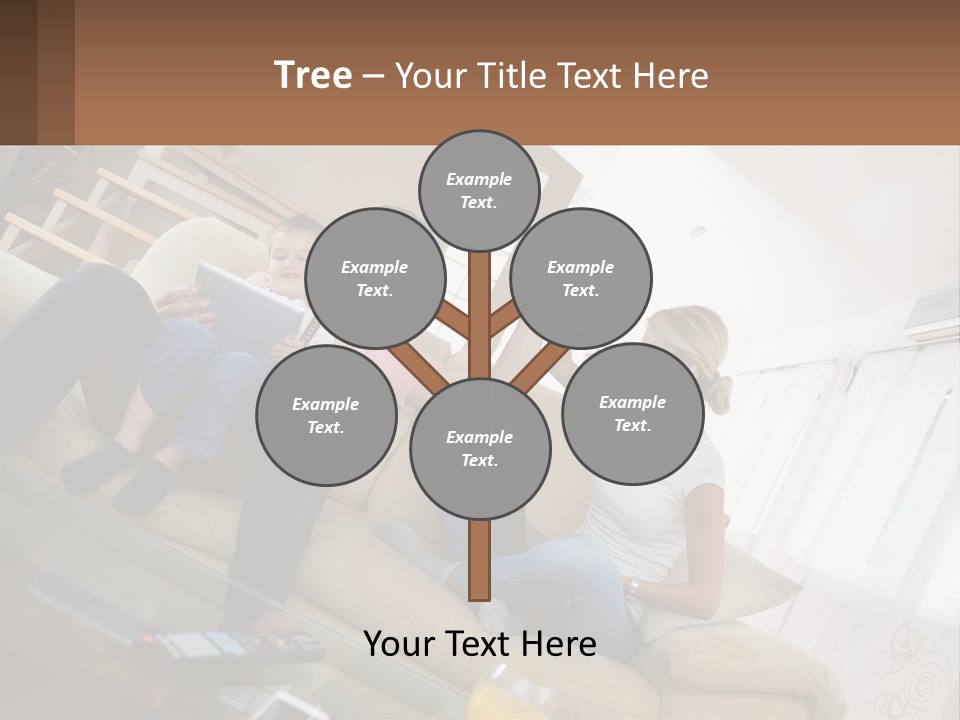 A Man And Woman Sitting On A Couch With A Child PowerPoint Template