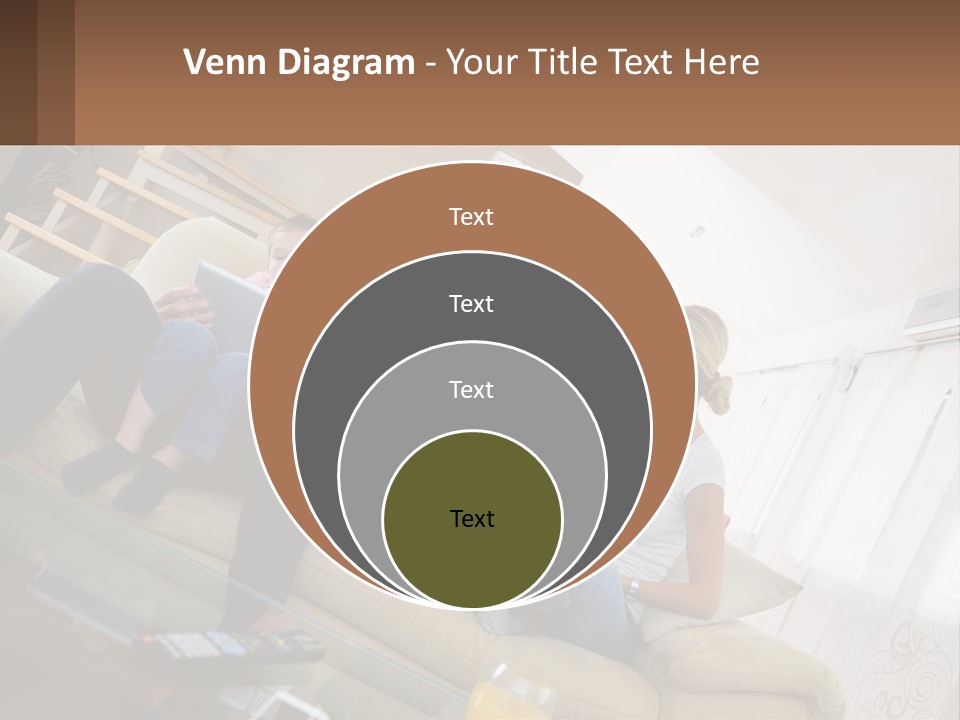 A Man And Woman Sitting On A Couch With A Child PowerPoint Template