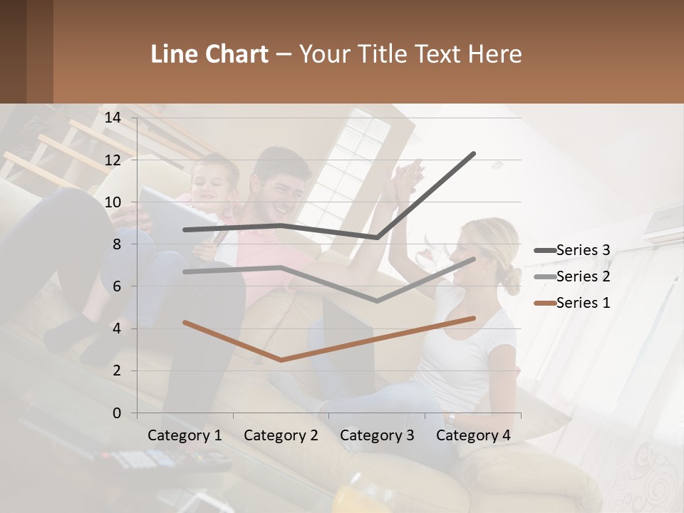 A Man And Woman Sitting On A Couch With A Child PowerPoint Template