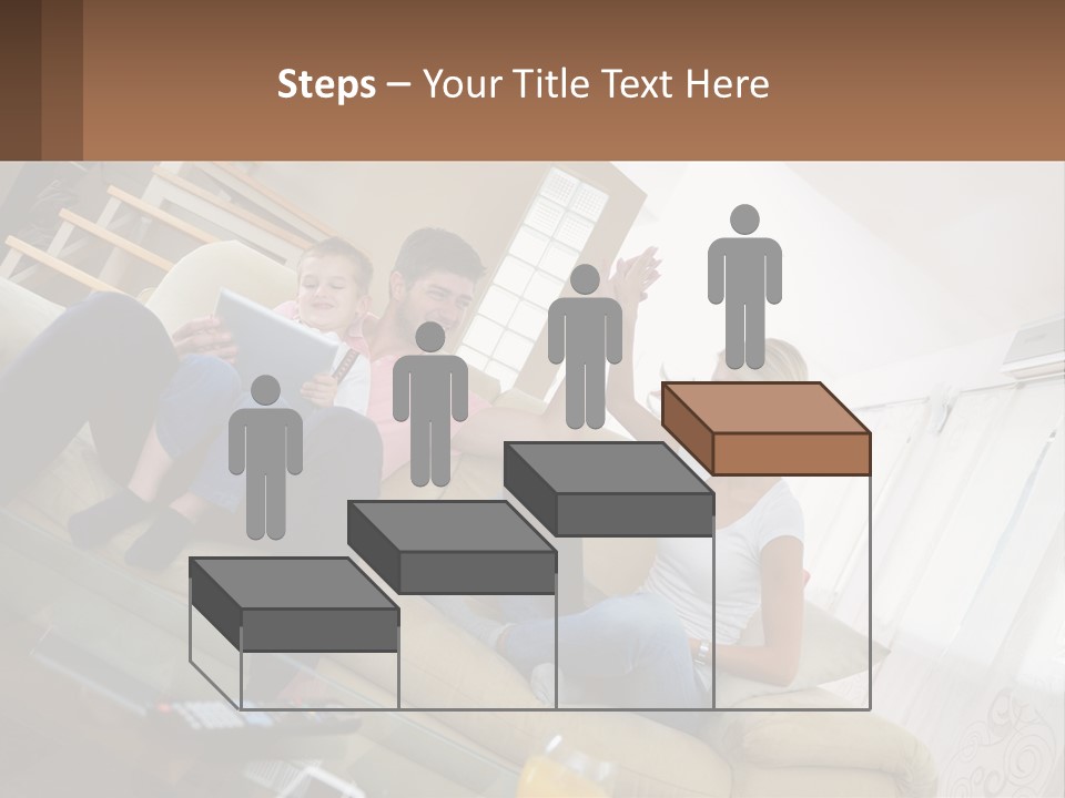 A Man And Woman Sitting On A Couch With A Child PowerPoint Template