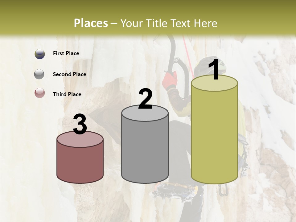 A Man Climbing Up The Side Of A Mountain PowerPoint Template