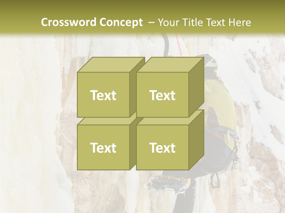 A Man Climbing Up The Side Of A Mountain PowerPoint Template