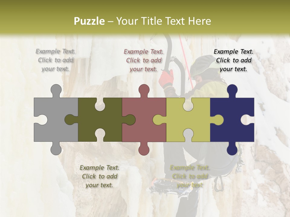 A Man Climbing Up The Side Of A Mountain PowerPoint Template