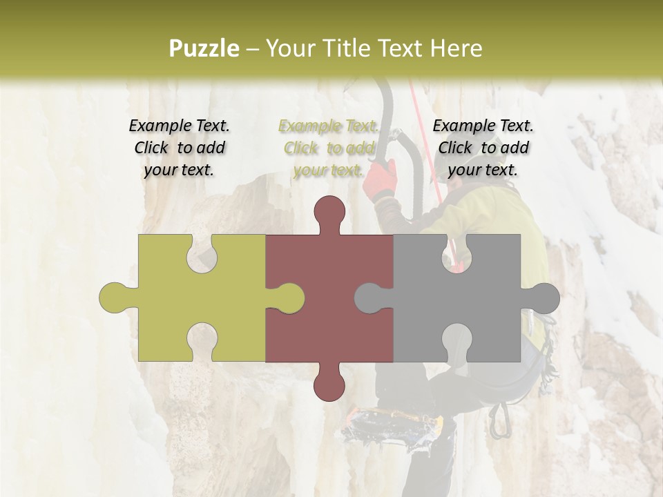 A Man Climbing Up The Side Of A Mountain PowerPoint Template