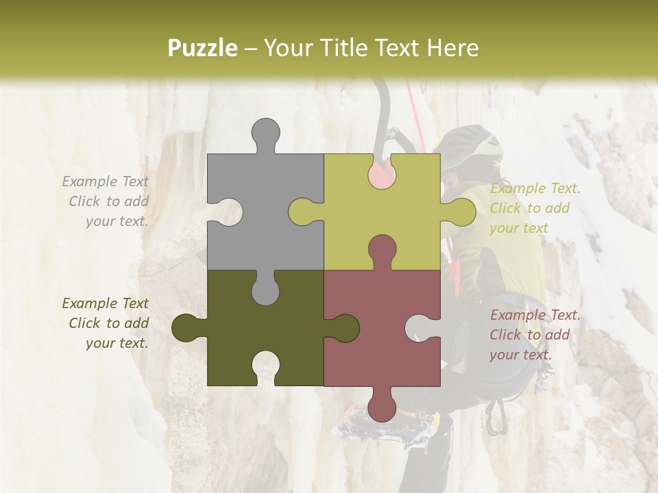 A Man Climbing Up The Side Of A Mountain PowerPoint Template