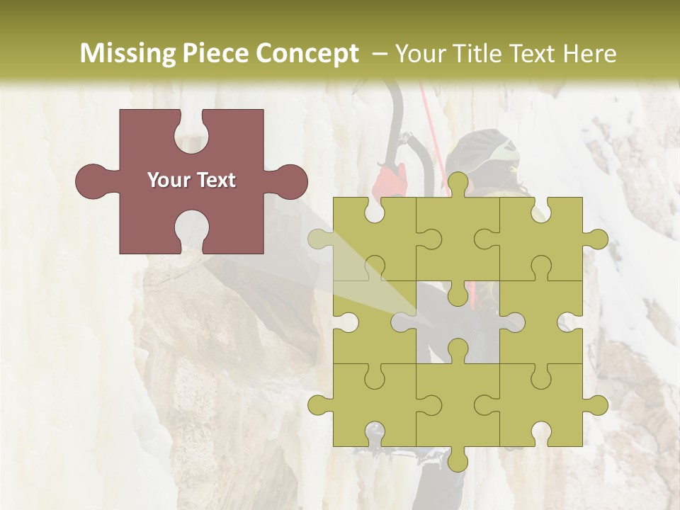 A Man Climbing Up The Side Of A Mountain PowerPoint Template