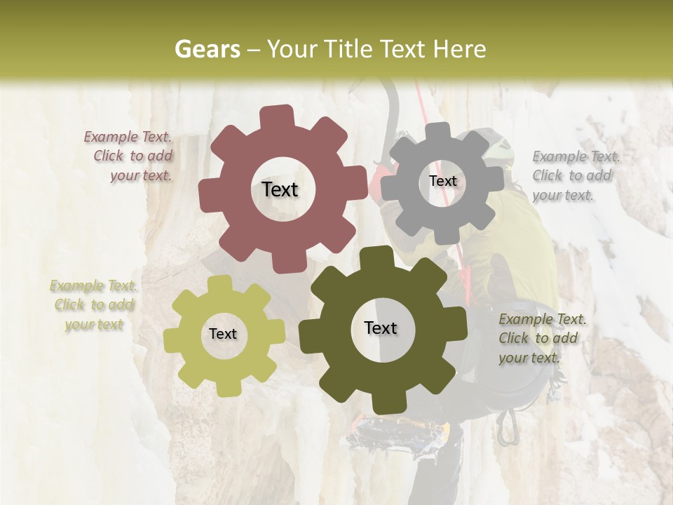 A Man Climbing Up The Side Of A Mountain PowerPoint Template