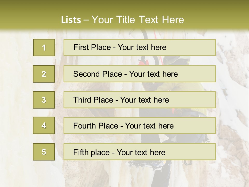 A Man Climbing Up The Side Of A Mountain PowerPoint Template