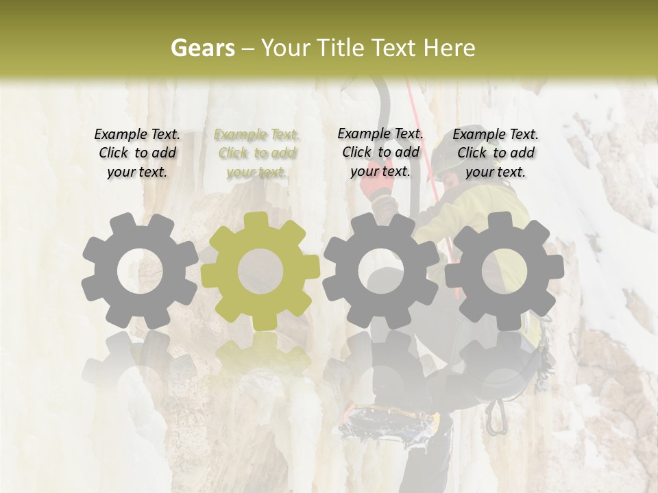 A Man Climbing Up The Side Of A Mountain PowerPoint Template