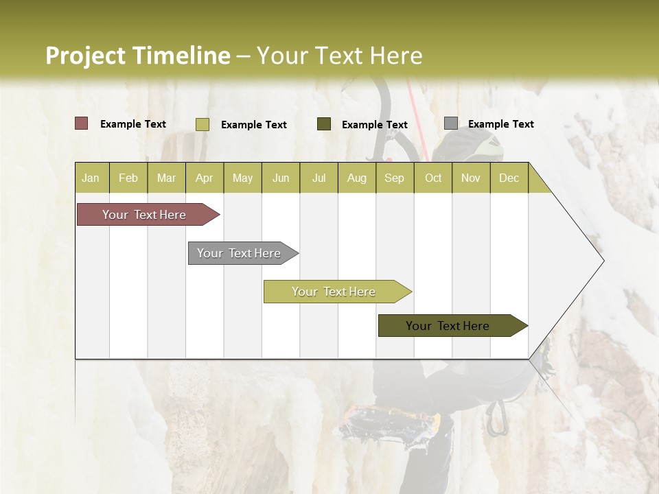 A Man Climbing Up The Side Of A Mountain PowerPoint Template