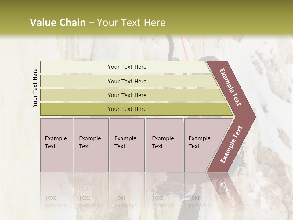 A Man Climbing Up The Side Of A Mountain PowerPoint Template