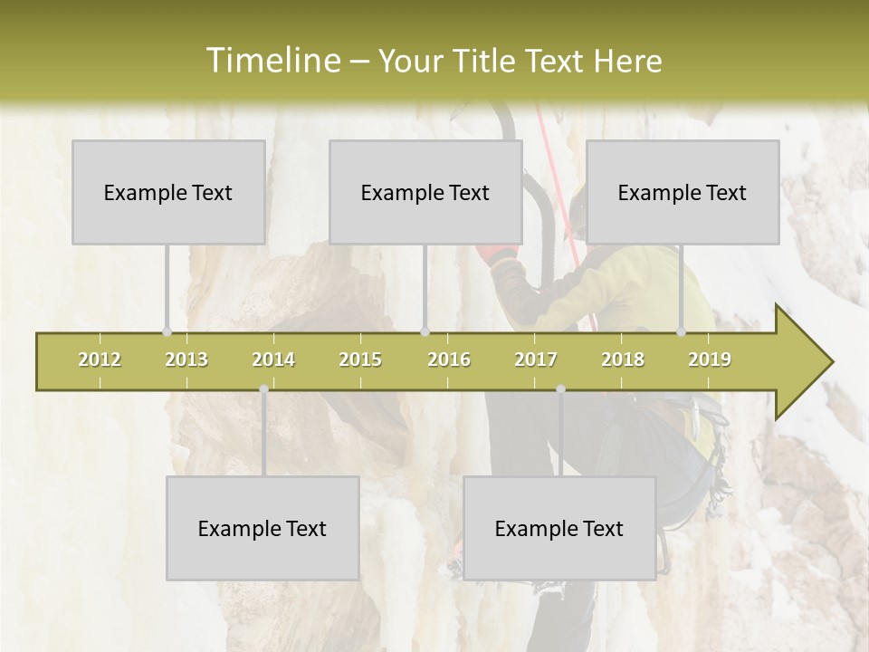 A Man Climbing Up The Side Of A Mountain PowerPoint Template