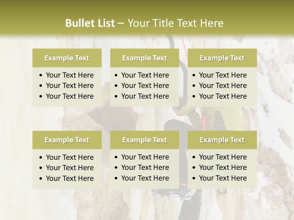 A Man Climbing Up The Side Of A Mountain PowerPoint Template