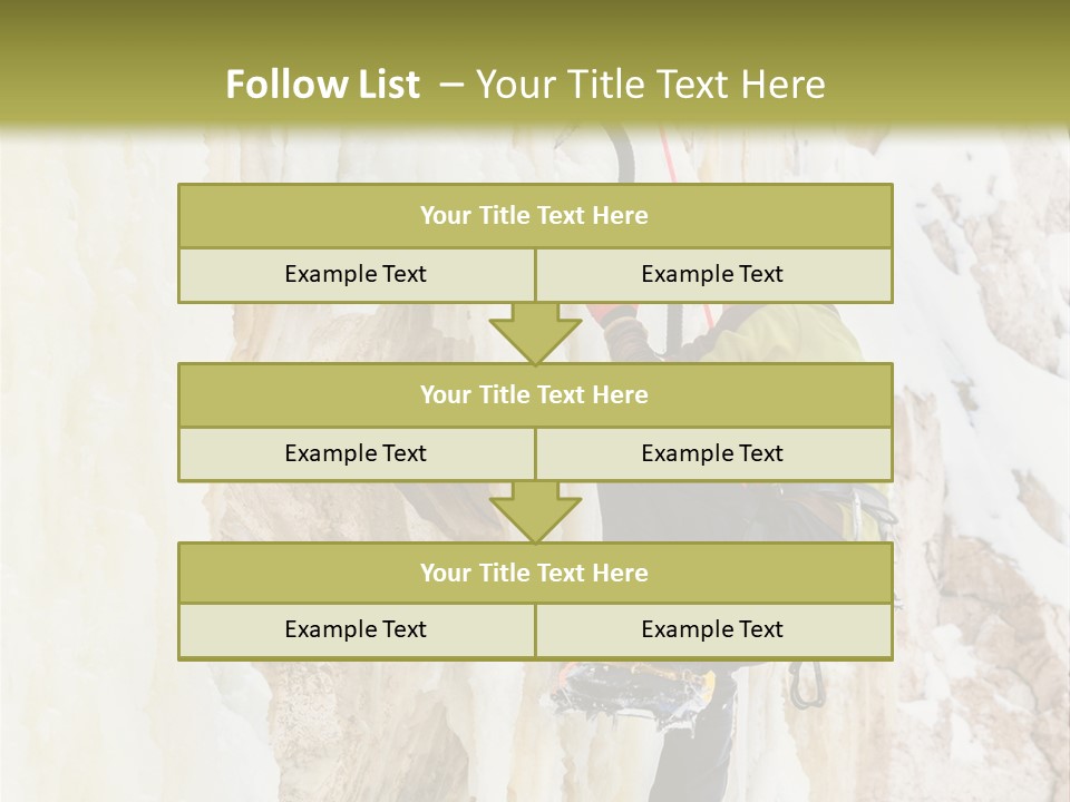 A Man Climbing Up The Side Of A Mountain PowerPoint Template