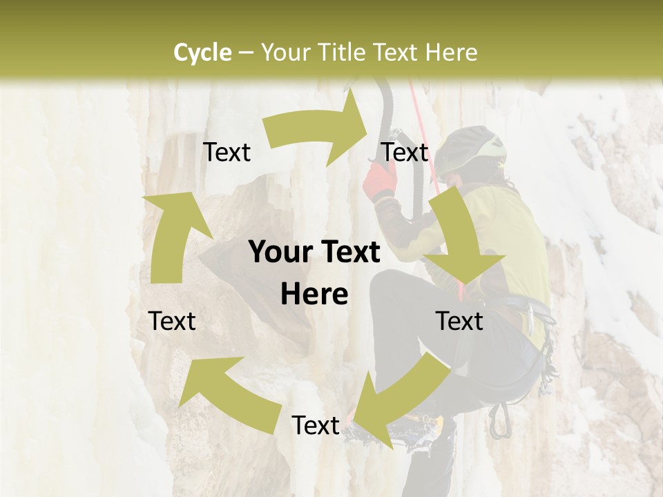 A Man Climbing Up The Side Of A Mountain PowerPoint Template