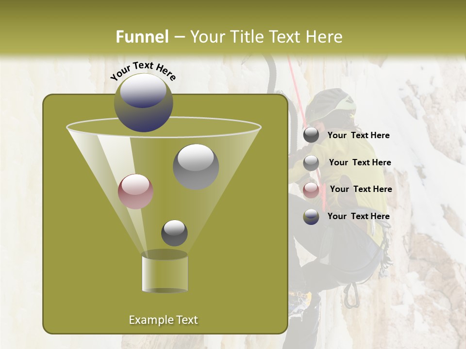 A Man Climbing Up The Side Of A Mountain PowerPoint Template