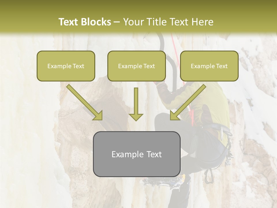 A Man Climbing Up The Side Of A Mountain PowerPoint Template