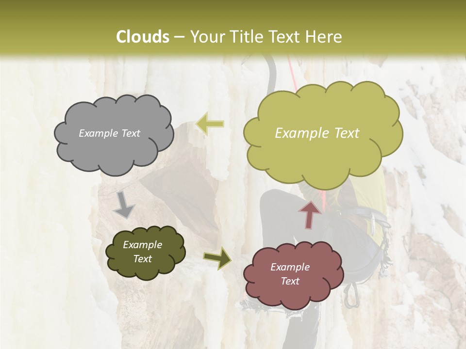 A Man Climbing Up The Side Of A Mountain PowerPoint Template