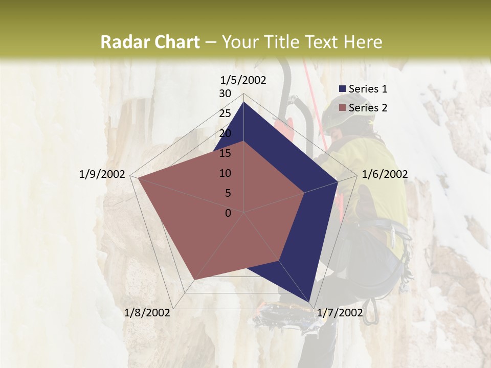 A Man Climbing Up The Side Of A Mountain PowerPoint Template