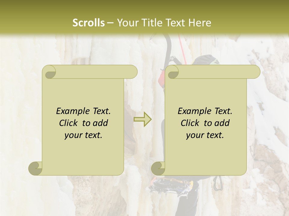 A Man Climbing Up The Side Of A Mountain PowerPoint Template