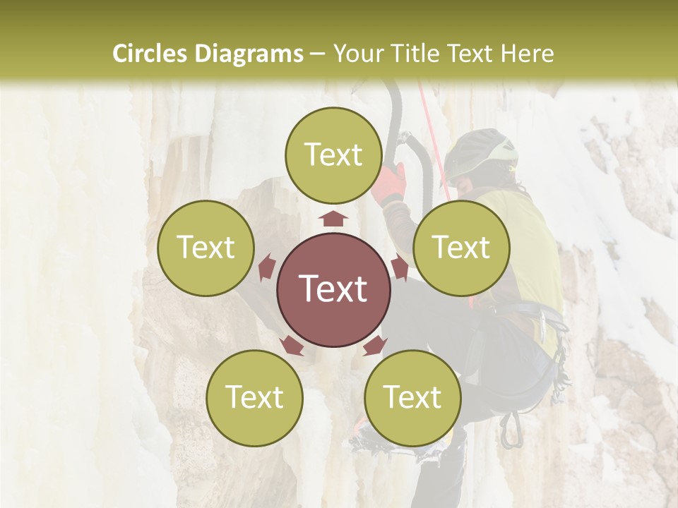 A Man Climbing Up The Side Of A Mountain PowerPoint Template