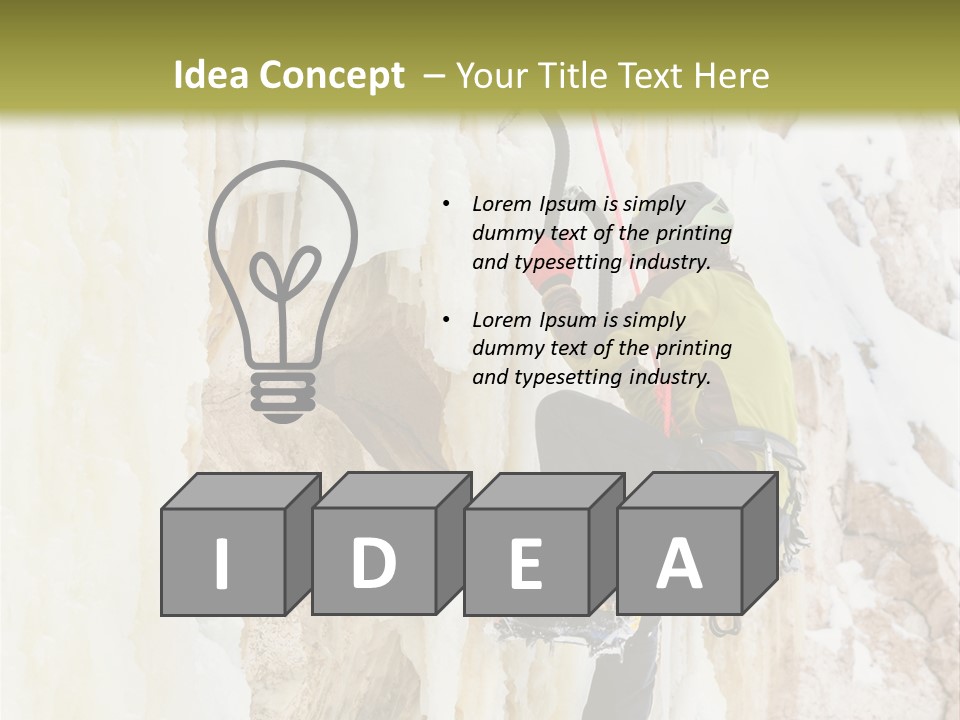 A Man Climbing Up The Side Of A Mountain PowerPoint Template