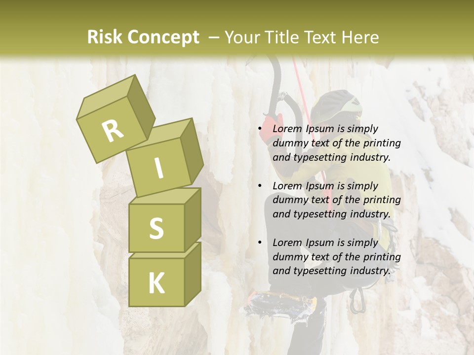 A Man Climbing Up The Side Of A Mountain PowerPoint Template