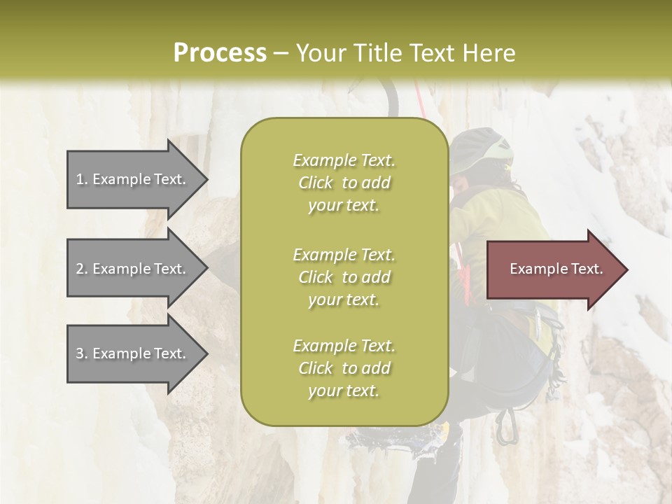 A Man Climbing Up The Side Of A Mountain PowerPoint Template