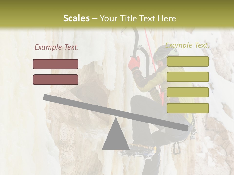 A Man Climbing Up The Side Of A Mountain PowerPoint Template