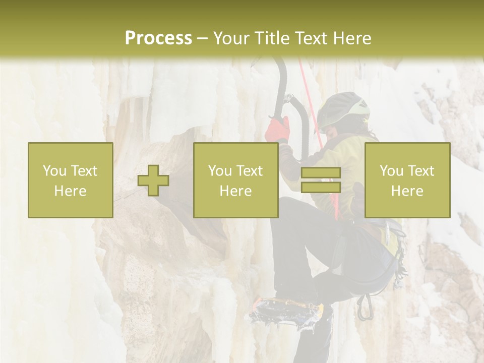 A Man Climbing Up The Side Of A Mountain PowerPoint Template