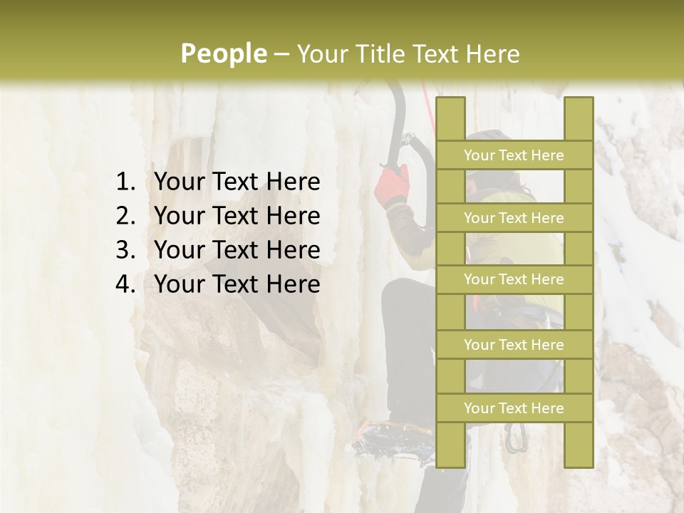 A Man Climbing Up The Side Of A Mountain PowerPoint Template