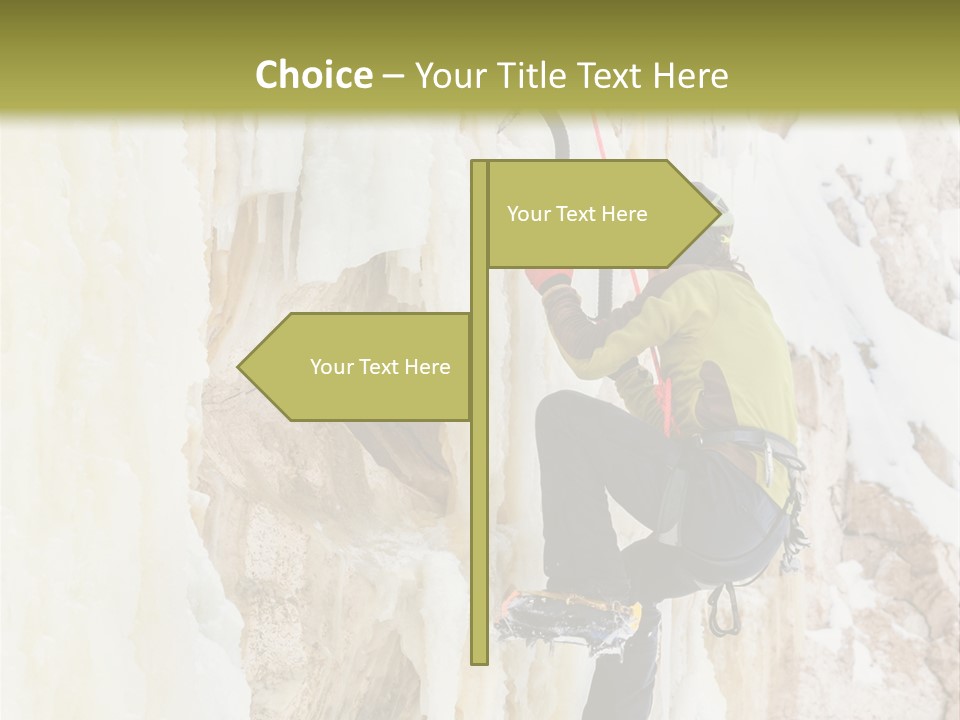 A Man Climbing Up The Side Of A Mountain PowerPoint Template