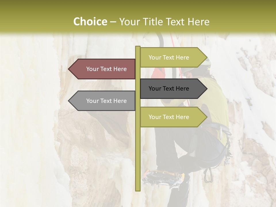 A Man Climbing Up The Side Of A Mountain PowerPoint Template