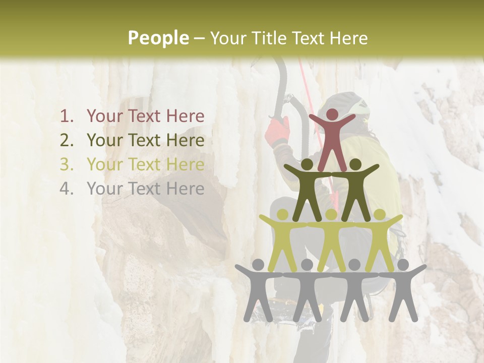 A Man Climbing Up The Side Of A Mountain PowerPoint Template