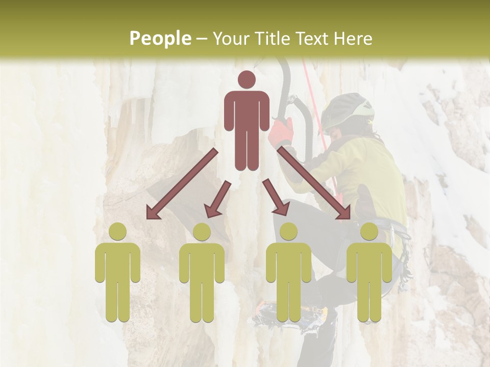 A Man Climbing Up The Side Of A Mountain PowerPoint Template