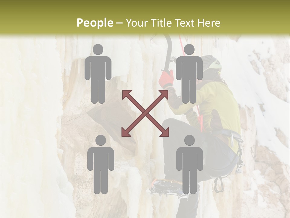 A Man Climbing Up The Side Of A Mountain PowerPoint Template