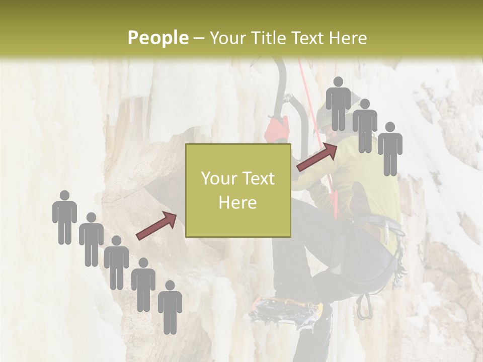 A Man Climbing Up The Side Of A Mountain PowerPoint Template