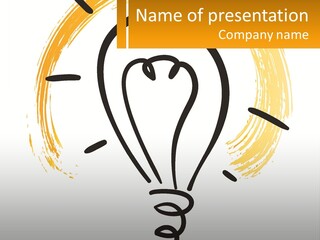 A Light Bulb With A Yellow And White Background PowerPoint Template