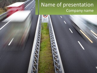 A Highway With A Sign That Says Name Of Presentation Company Name PowerPoint Template