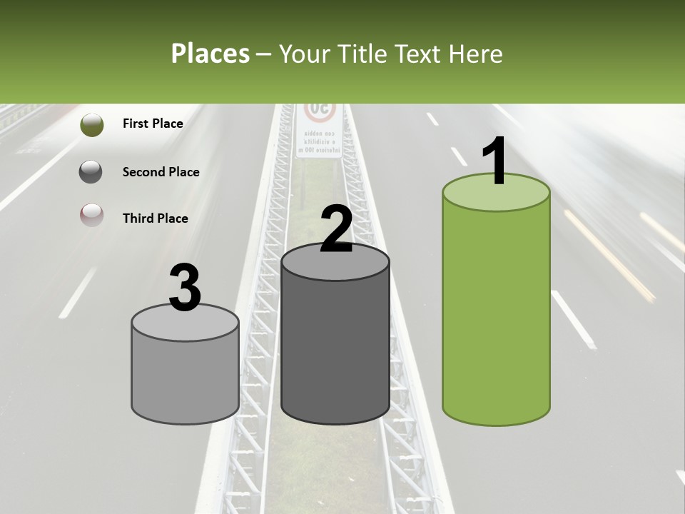 A Highway With A Sign That Says Name Of Presentation Company Name PowerPoint Template