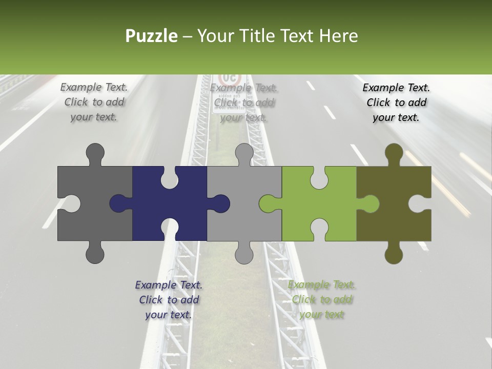 A Highway With A Sign That Says Name Of Presentation Company Name PowerPoint Template