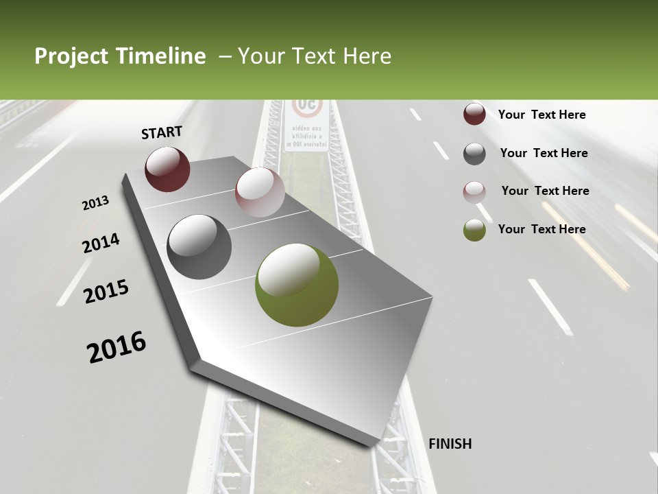 A Highway With A Sign That Says Name Of Presentation Company Name PowerPoint Template